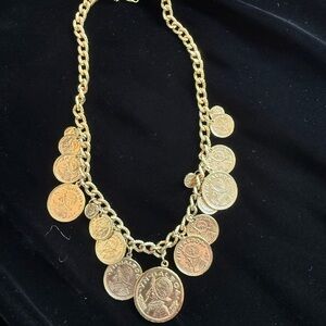 Chic 17” Gold Coin Charm Necklace